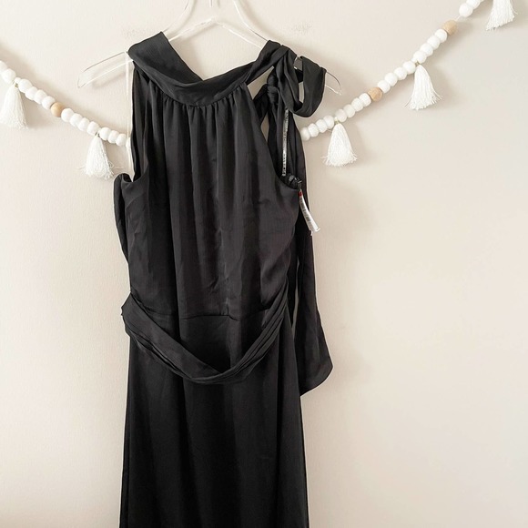 NEW Sachin & Babi Kayla Maxi Dress Women's Size 12 Black Self-Tie Neck - Picture 5 of 6